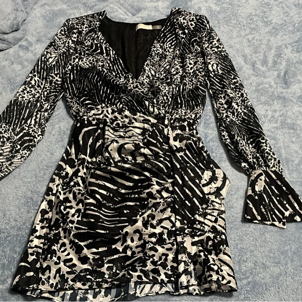 Ramy Brook Monochrome Long Sleeve Dress